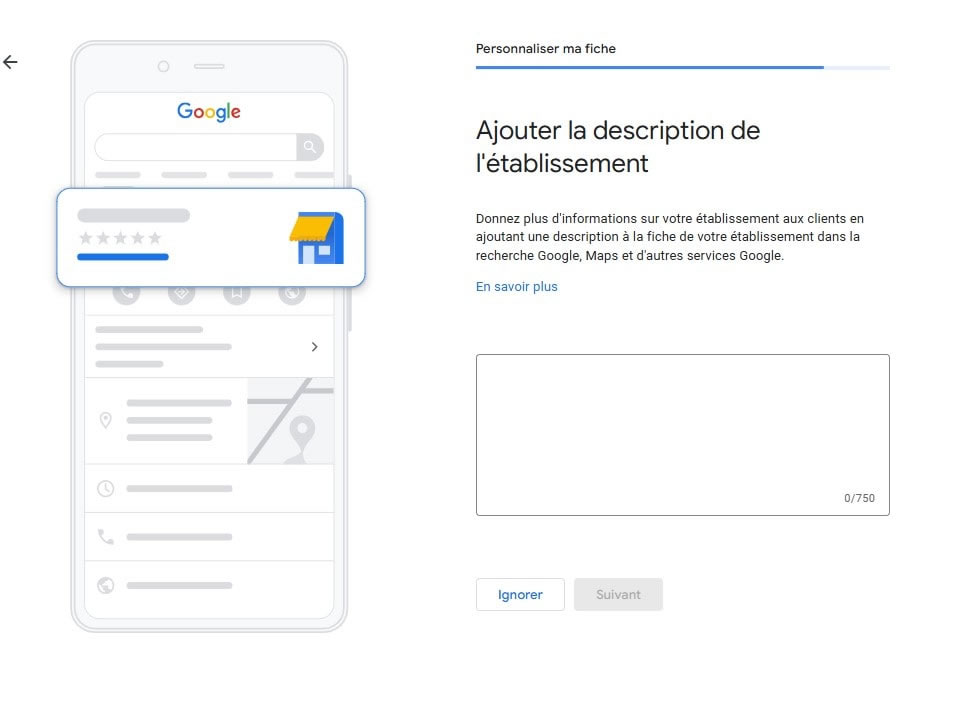 Ajouter la description de l'établissement