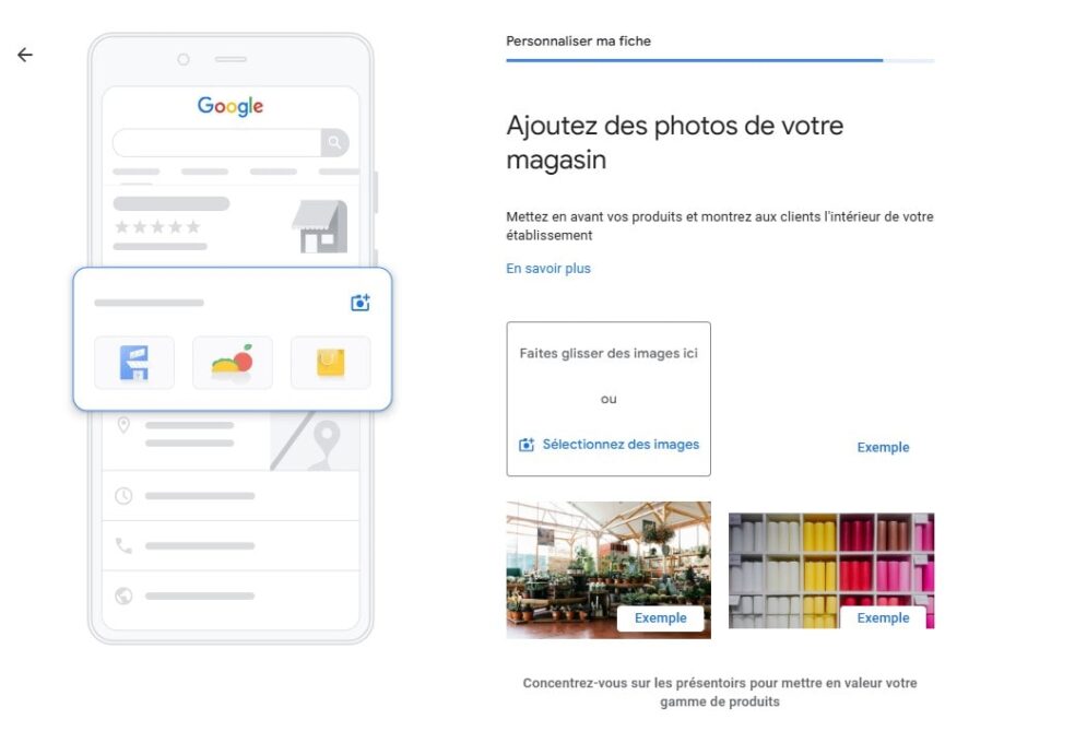 Ajoutez les photos de vos produits ou de vos locaux