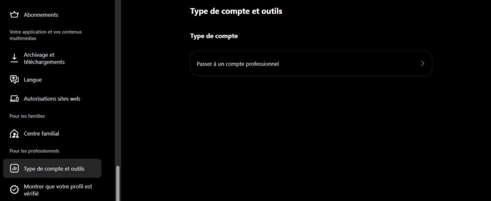 Passez votre compte personnel en compte professionnel
