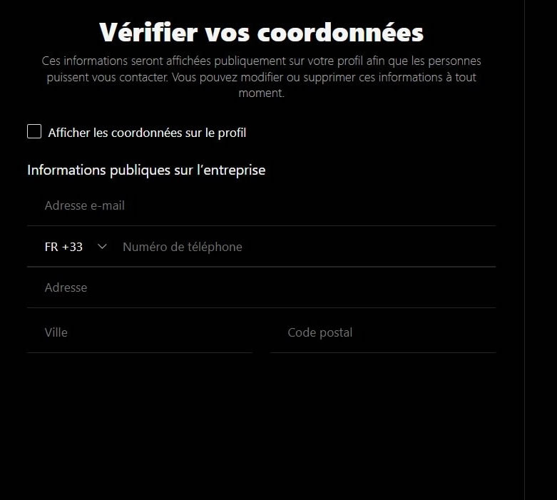Renseignez vos coordonnées