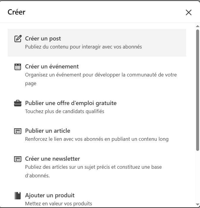 Commencez un nouveau post