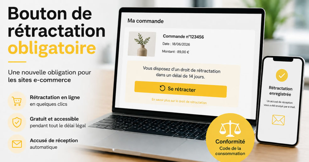 Bouton de rétractation obligatoire à partir du 19 juin 2026